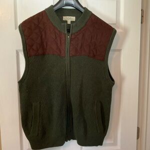 Cabela's Olive Green Knit Collar Vest with Chestnut Yoke 2XL